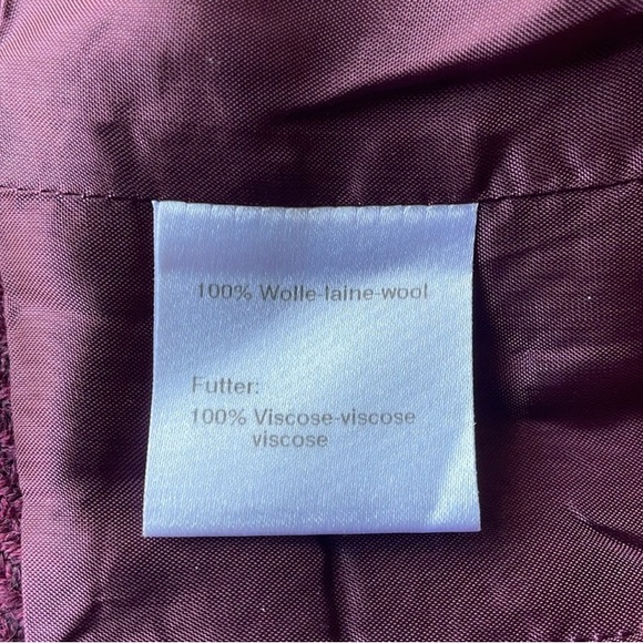 Akris Punto 100% Wool Cropped Purple Jacket Size 8 - Picture 8 of 13